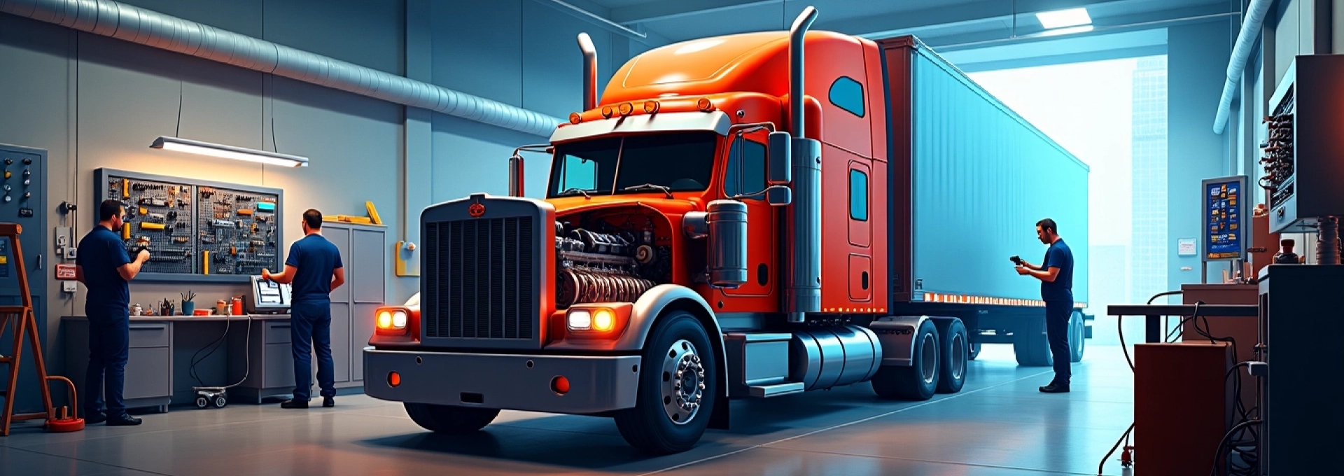 Garage pour camions lourds
